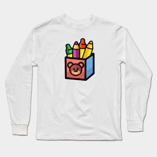 box of pencils with a bear's head Long Sleeve T-Shirt